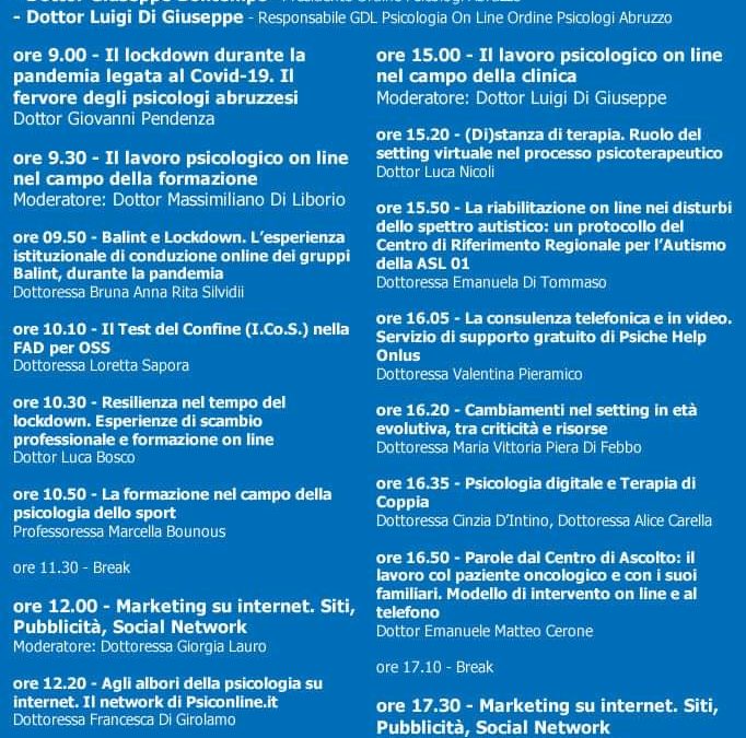 Ordine Psicologi Abruzzo. La psicologia online. Gli psicologi abruzzesi e la rete